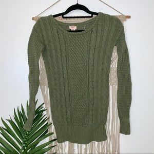 Knitted olive green sweater